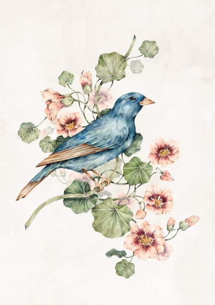 Plakat z kolekcji Nostalgia Niebieski Ptak