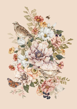 Plakat pastelowa kompozycja kwiatowa