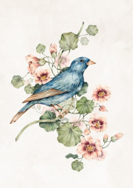 Plakat Niebieski Ptak na płótnie